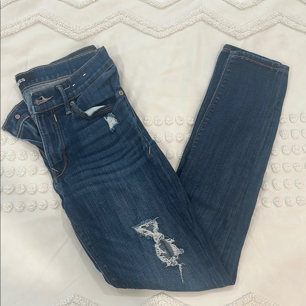 Women's Blue Distressed Jeans